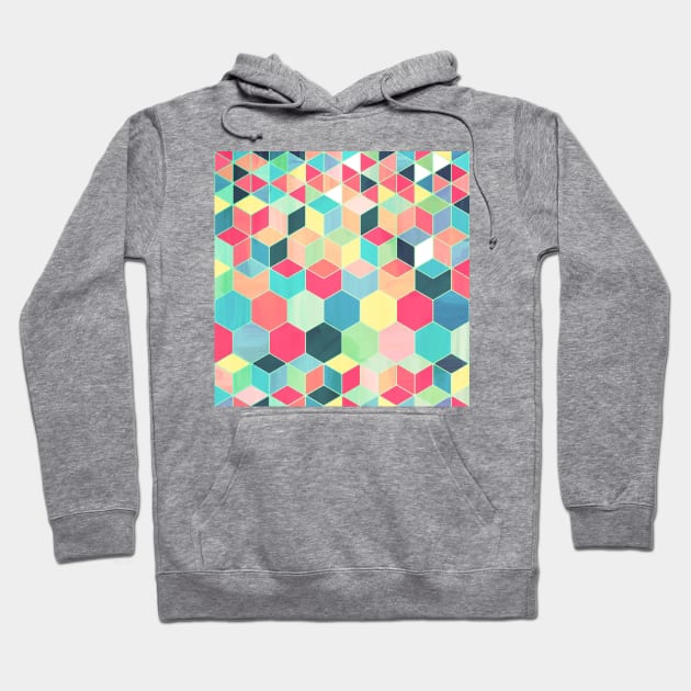 Yummy Summer Colour Honeycomb Pattern Hoodie by micklyn